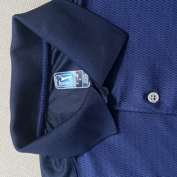 PGA Tour Golf Polo Blue & Black Short Sleeve Shirt Men’s Size Small - Picture 12 of 13